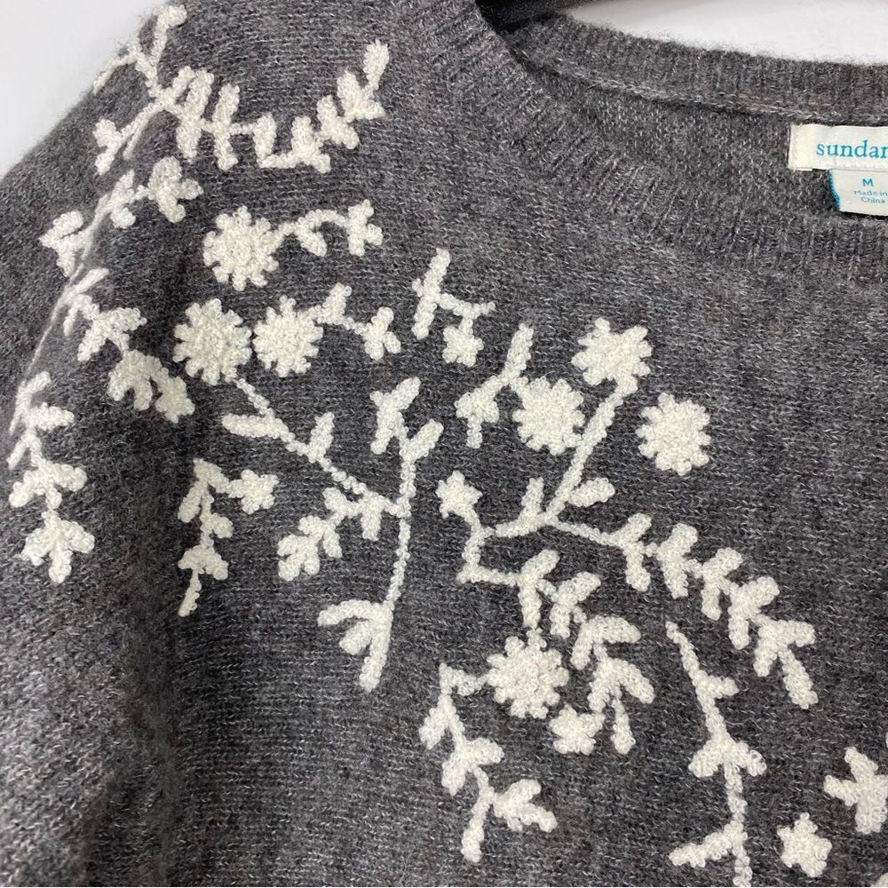 Sundance “Anya” charcoal grey wool blend sweater sz M - Picture 2 of 7